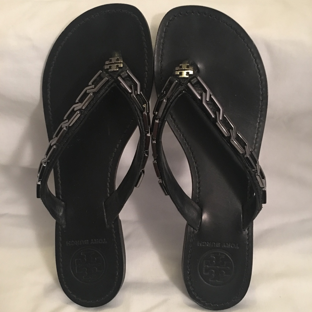 Tory Burch CLEA Chain Link Thong Sandal Size 7